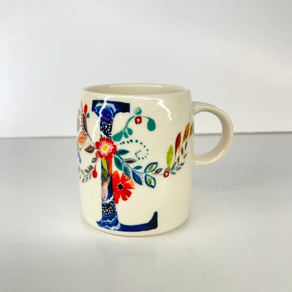 Anthropologie Starla Michelle Halfmann Petal Palette Monogram Letter L Mug 118mL - Picture 2 of 11